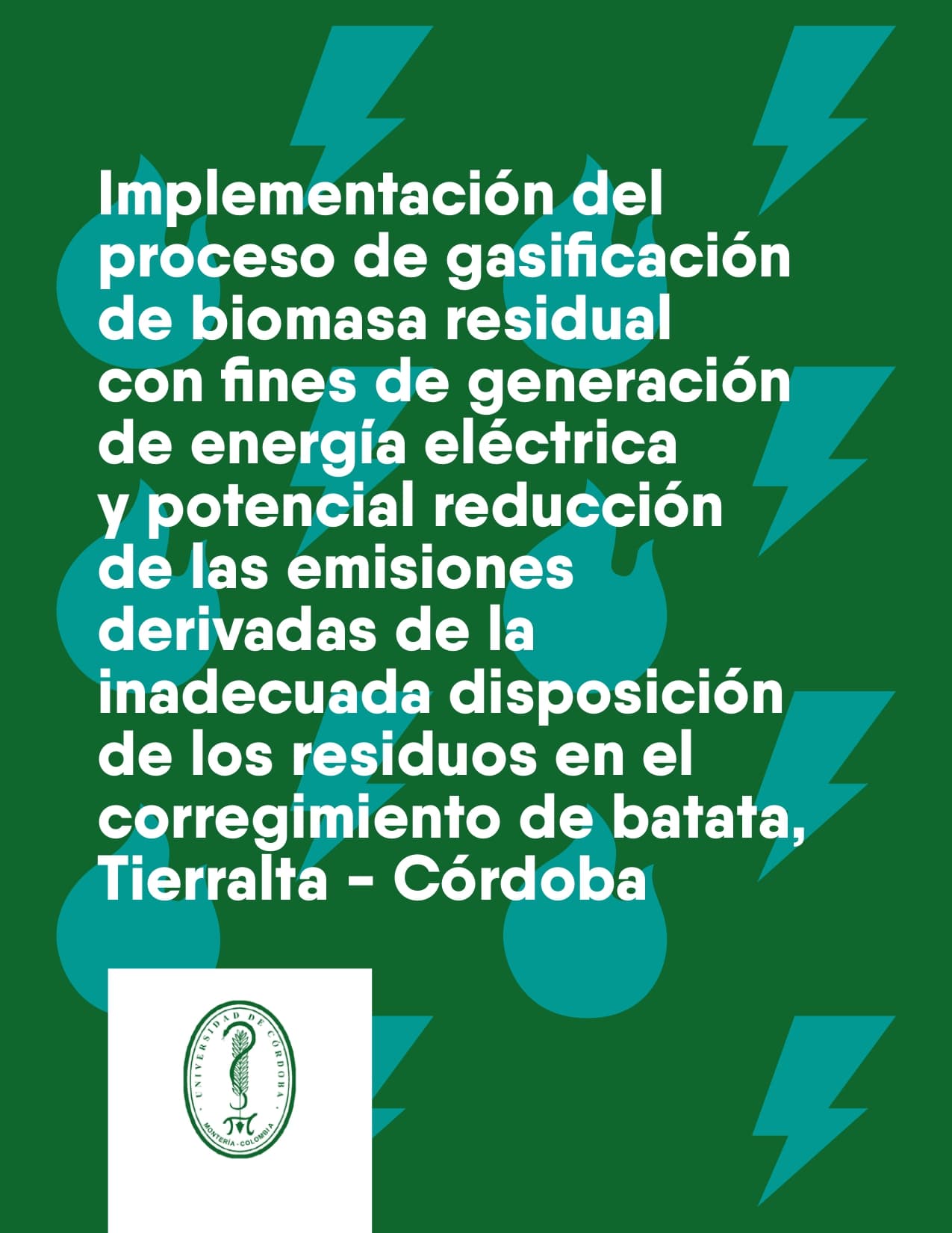 Implementación del proceso de gasificación de biomasa residual con fines de generación de energía eléctrica y potencial reducción de las emisiones derivadas de la inadecuada disposición de los residuos en el corregimiento de batata